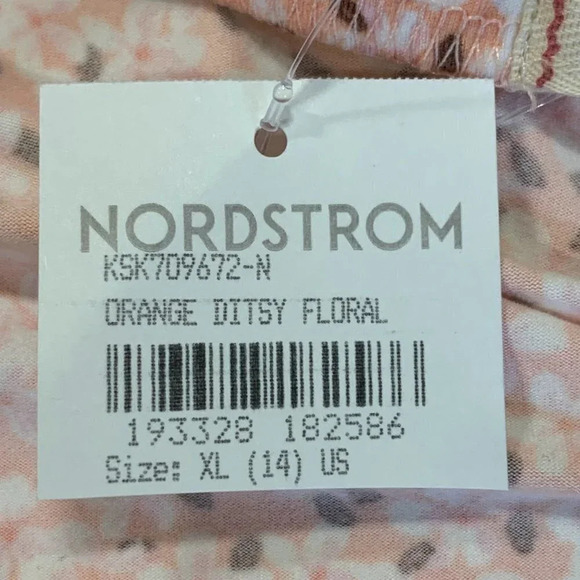 Walking On Sunshine Girl's Pale Orange Floral Elastic Waist Maxi Skirt SZ XL NWT - Picture 6 of 12